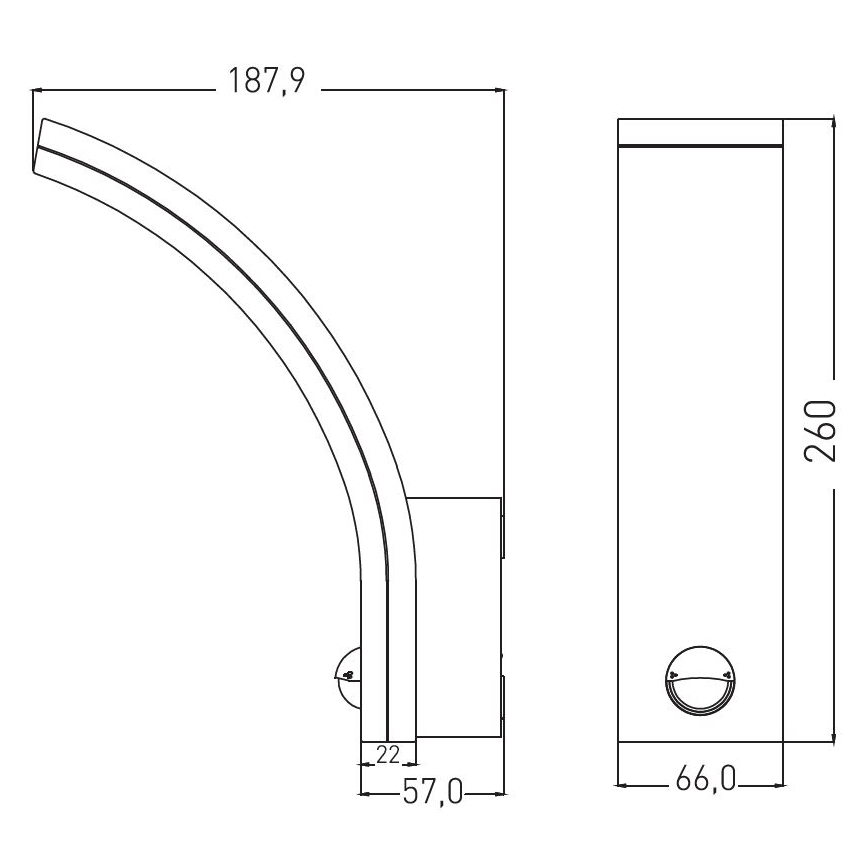 Dimmbare LED-Außenwandleuchte mit Bewegungs- und Dämmerungssensor LED/12/15/20W/230V IP65 schwarz