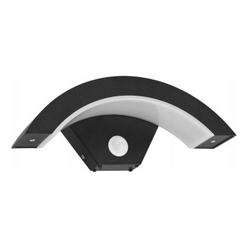 LED Außenwandleuchte mit Bewegungsmelder LED/10W/230V IP54 schwarz