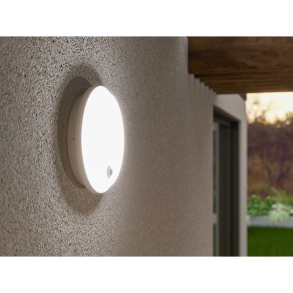 LED-Außenwandleuchte mit Bewegungs- und Dämmerungssensor LED/15W/230V IP65 weiß