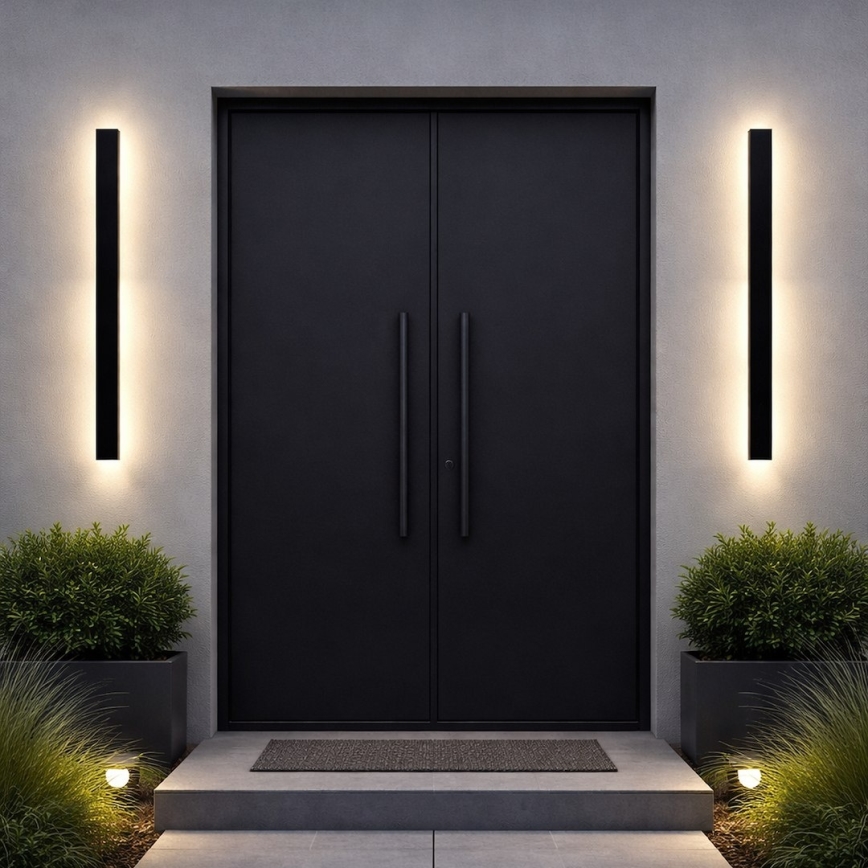 LED Außenwandleuchte WOW LED/20W/230V 3000/4000/6000K 120 cm IP54 schwarz