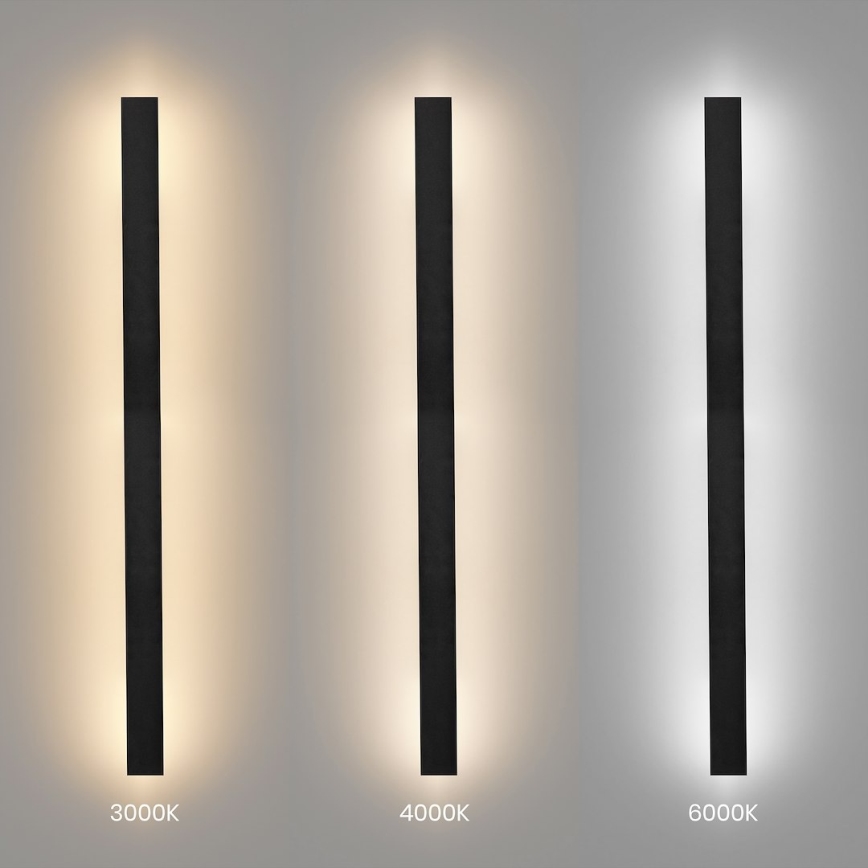 LED Außenwandleuchte WOW LED/20W/230V 3000/4000/6000K 120 cm IP54 schwarz