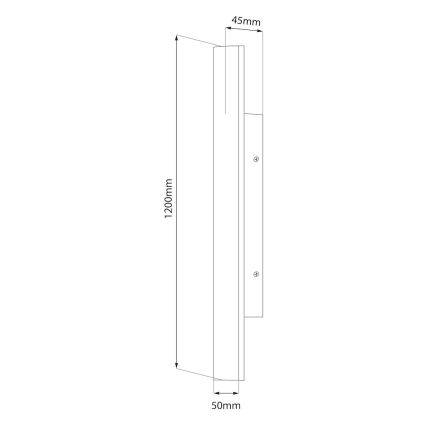 LED Außenwandleuchte WOW LED/20W/230V 3000/4000/6000K 120 cm IP54 schwarz