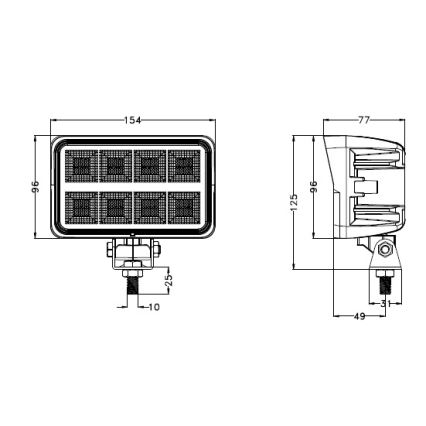LED-Autoscheinwerfer BLACK LED/160W/10-30V IP69 5700K rechteckig