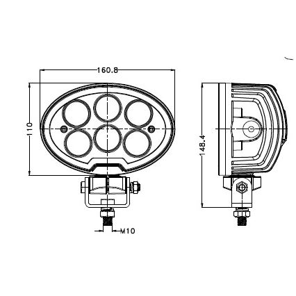 LED-Autoscheinwerfer BLACK LED/60W/10-30V IP69 5700K oval