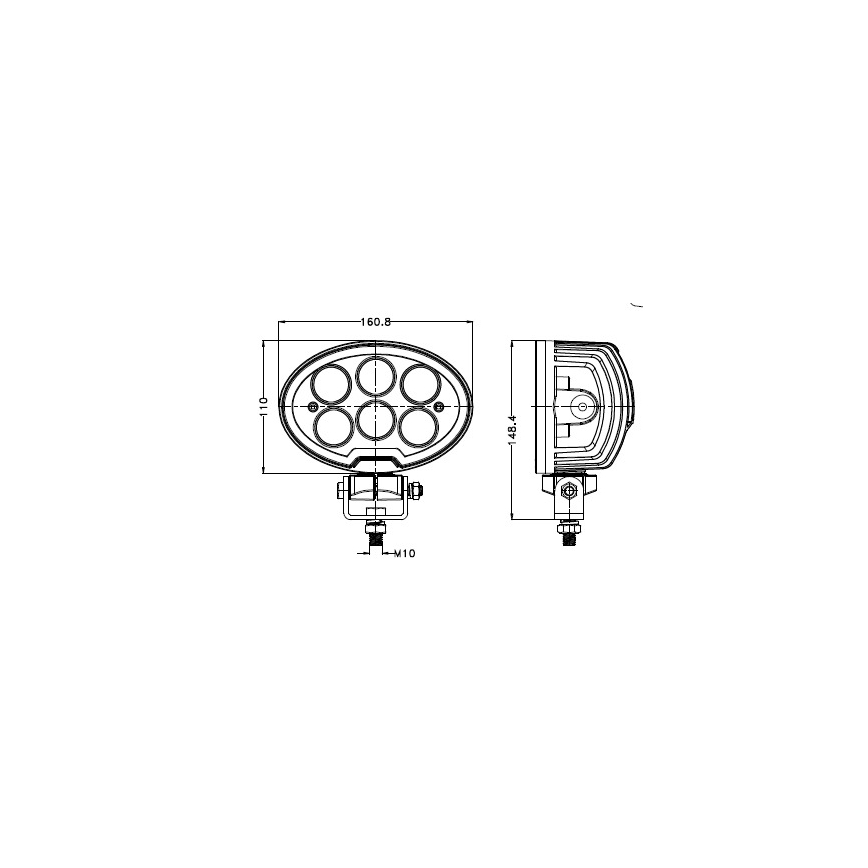 LED-Autoscheinwerfer BLACK LED/60W/10-30V IP69 5700K oval