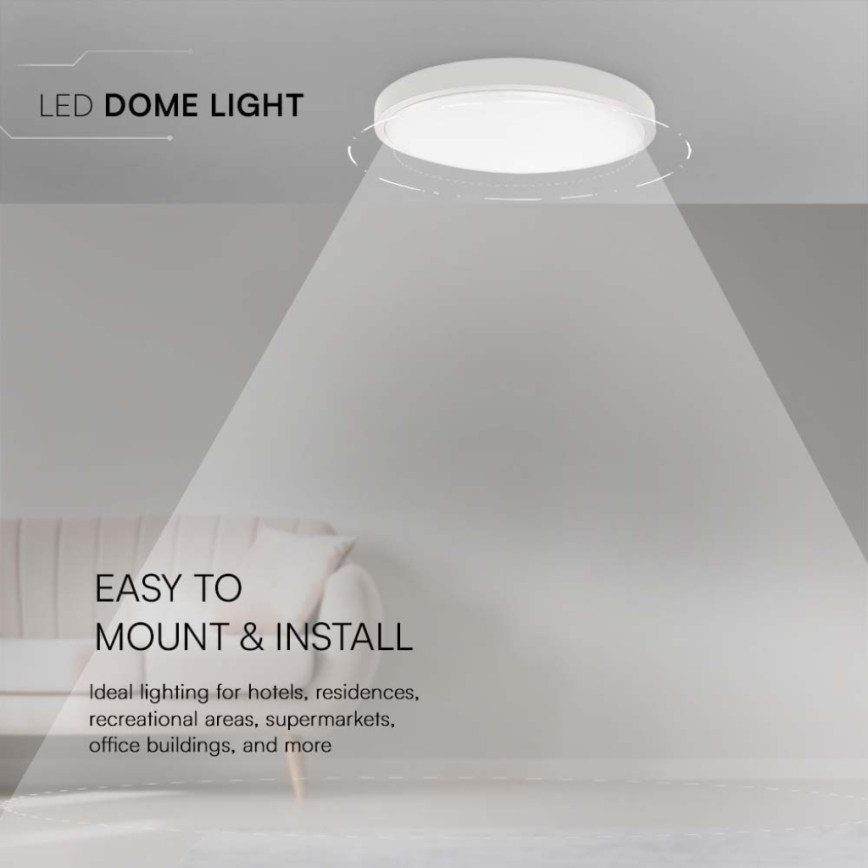 LED-Badezimmer-Deckenleuchte 18W/230V 4000K IP44 Ø 25 cm Weiß