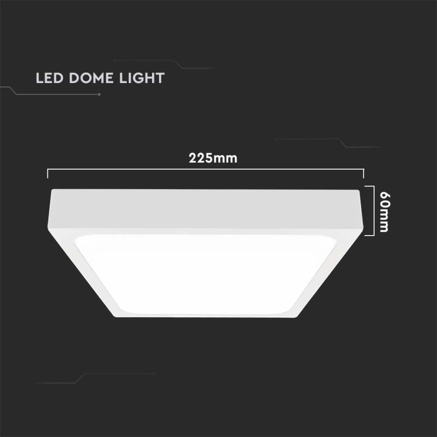 LED Badezimmer-Deckenleuchte LED/18W/230V 6500K IP44 22,5x22,5 cm Weiß