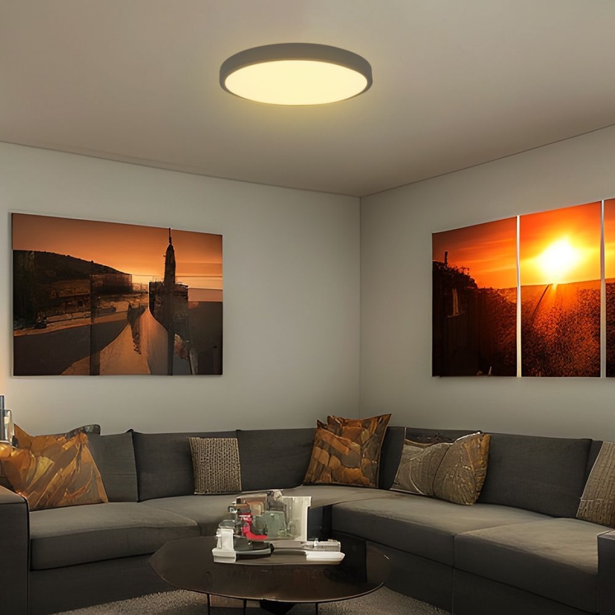 LED Badezimmer-Deckenleuchte SAMSUNG CHIP LED/36W/230V IP44 3000K Ø 35 cm Schwarz