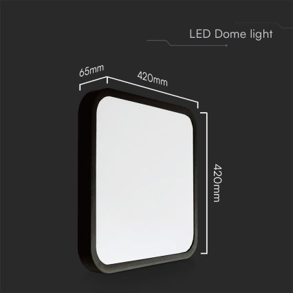 LED Badezimmer-Deckenleuchte SAMSUNG CHIP LED/48W/230V IP44 6500K 42x42 cm schwarz