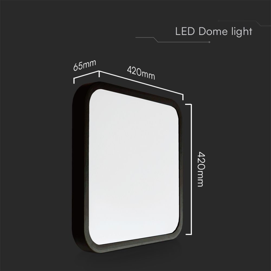 LED Badezimmer-Deckenleuchte SAMSUNG CHIP LED/48W/230V IP44 6500K 42x42 cm schwarz