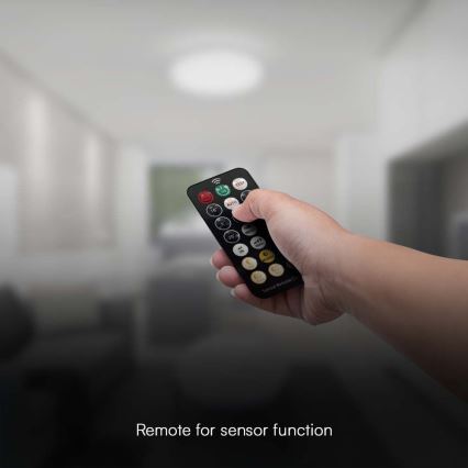 LED Badezimmer-Deckenleuchte mit Sensor SAMSUNG CHIP LED/24W/230V IP44 6500K Ø 35 cm Weiß + Fernbedienung