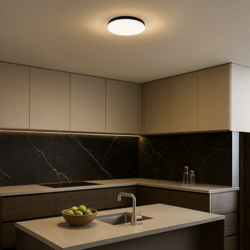 LED Badezimmer-Deckenleuchte mit Sensor MAYA LED/13W/230V Ø 33 cm IP44 schwarz