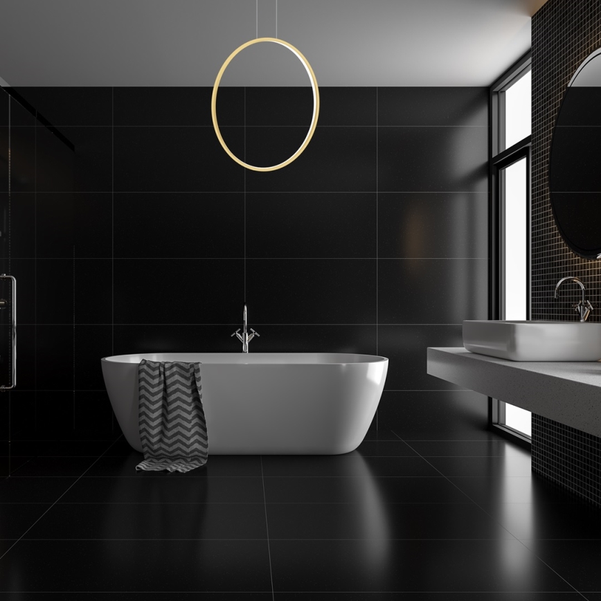 LED-Badezimmer-Hängeleuchte an einer Schnur SATURNO LED/46W/230V IP44 golden