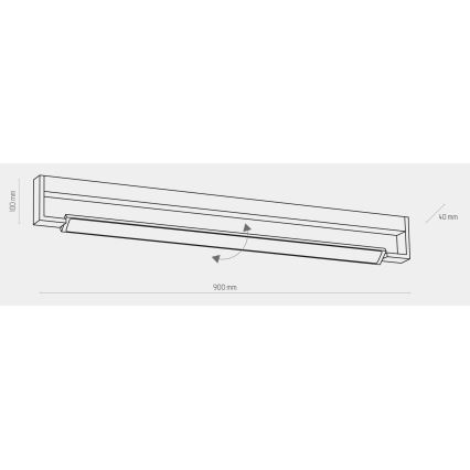 LED Badezimmer-Wandleuchte DEKSTER LED/36W/230V IP44 schwarz