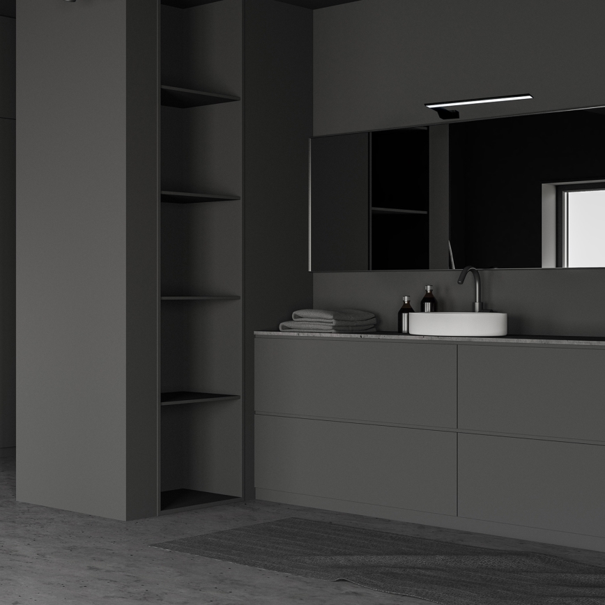 LED Badezimmer Wandleuchte SHINE LED/11W/230V 45 cm IP44 schwarz