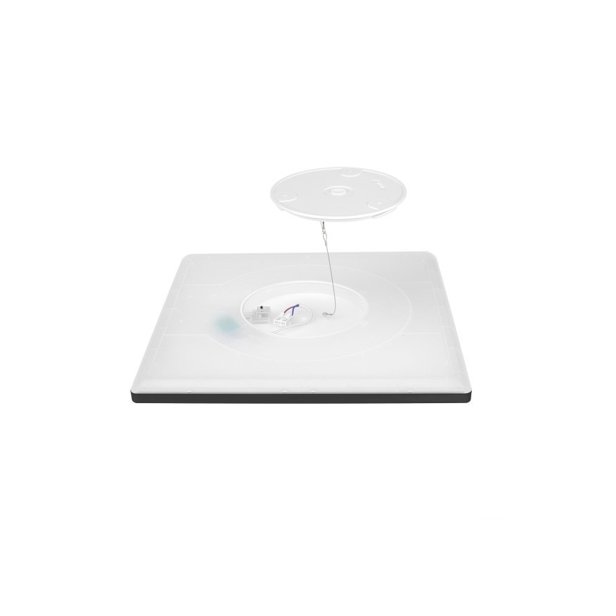 LED-Badezimmerleuchte mit Bewegungs- und Dämmerungssensor NIVERA LED/12W/230V IP54 3000/4000/6000K 22,5x22,5 cm schwarz + Fernbedienung