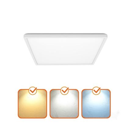 LED-Badezimmerleuchte mit Bewegungs- und Dämmerungssensor NIVERA LED/12W/230V IP54 3000/4000/6000K 22,5x22,5 cm weiß + Fernbedienung