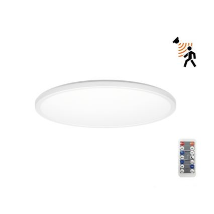 LED-Badezimmerleuchte mit Bewegungs- und Dämmerungssensor NIVERA LED/12W/230V IP54 3000/4000/6000K d 22,5 cm weiß + Fernbedienung