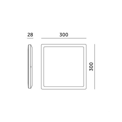 LED-Badezimmerleuchte mit Bewegungs- und Dämmerungssensor NIVERA LED/18W/230V IP54 3000/4000/6000K 30x30 cm weiß + Fernbedienung