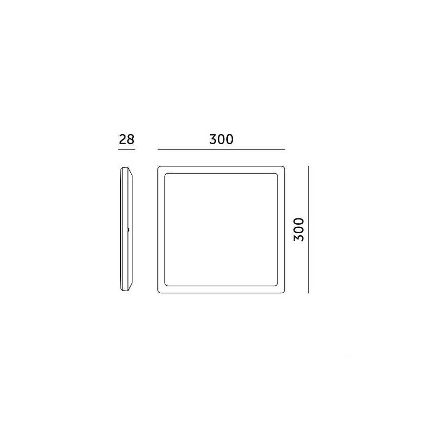 LED-Badezimmerleuchte mit Bewegungs- und Dämmerungssensor NIVERA LED/18W/230V IP54 3000/4000/6000K 30x30 cm weiß + Fernbedienung