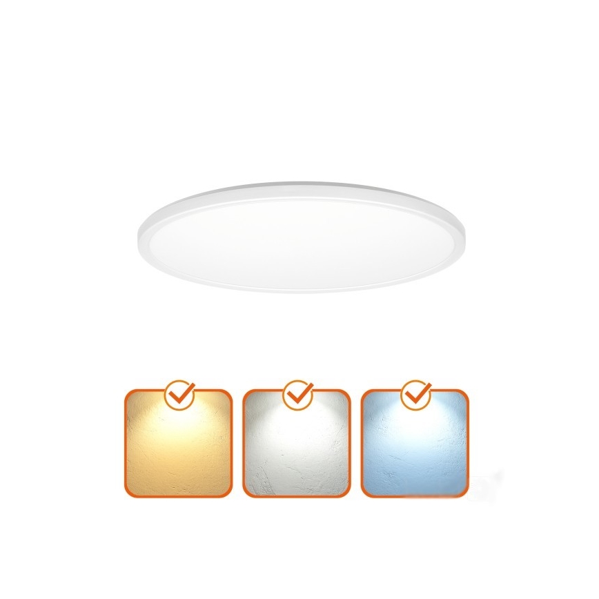 LED Badezimmerleuchte mit Bewegungs- und Dämmerungssensor NIVERA LED/18W/230V IP54 3000/4000/6000K Ø 30 cm Weiß + Fernbedienung