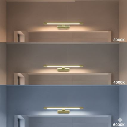 LED Badspiegelleuchte KLIMT LED/8W/230V 3000/4000/6000K 40 cm IP44 gold