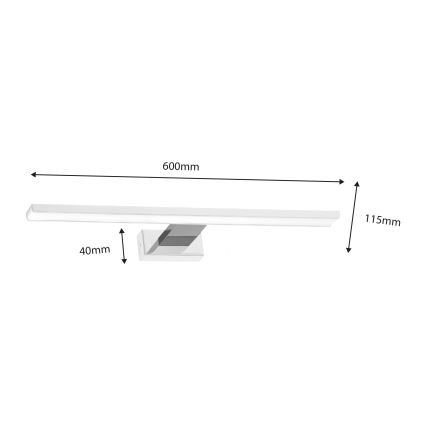 LED-Badspiegelleuchte SHINE LED/13,8W/230V 60 cm IP44 Weiß/Chrom