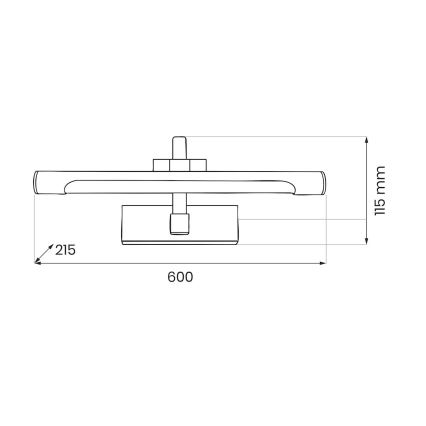 LED-Badspiegelleuchte VINCI LED/15W/230V 60 cm IP44 schwarz