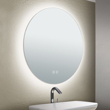 LED Bagno heated muro specchio con un retroilluminazione FOCUS LED/18W/230V 3000/4200/6000K diametro 45 cm IP44