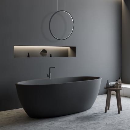 LED Bathroom lampadario on a string SATURNO LED/28W/230V IP44 antracite