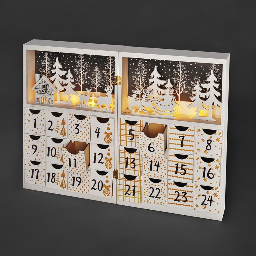 LED Calendrier de l'Avent LED/2xAAA