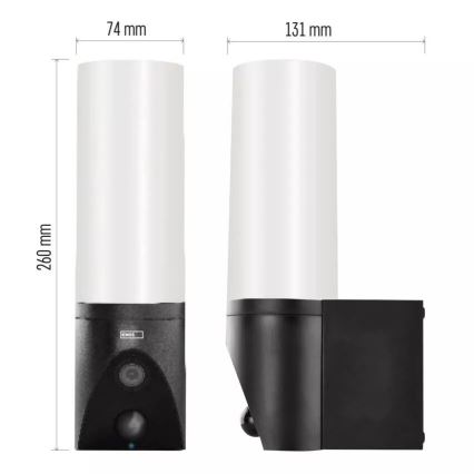 LED Caméra extérieure connectée avec lumière GoSmart LED/12W/230V 3200K IP65 Wi-Fi Tuya noir