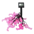 LED Catena decorativa solare 10xLED/1,2V 300 mAh 3,8 m IP44 fenicottero