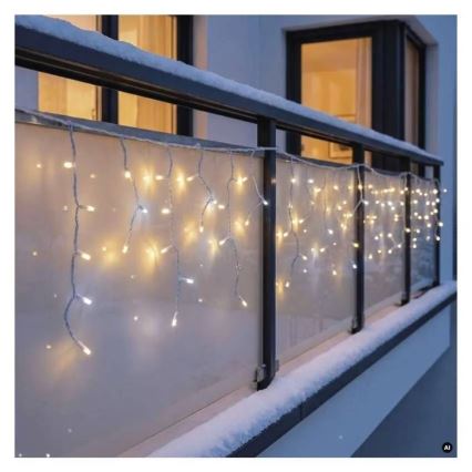 LED Catena luminosa da esterno 50xLED/3x0,4m IP44 bianco freddo/caldo