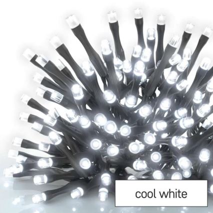 LED Catena luminosa per esterni 100xLED/10m IP44 bianco freddo