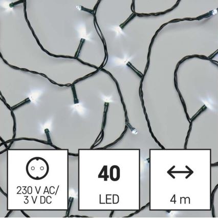 LED Catena natalizia da esterno 40xLED/9m IP44 bianco freddo