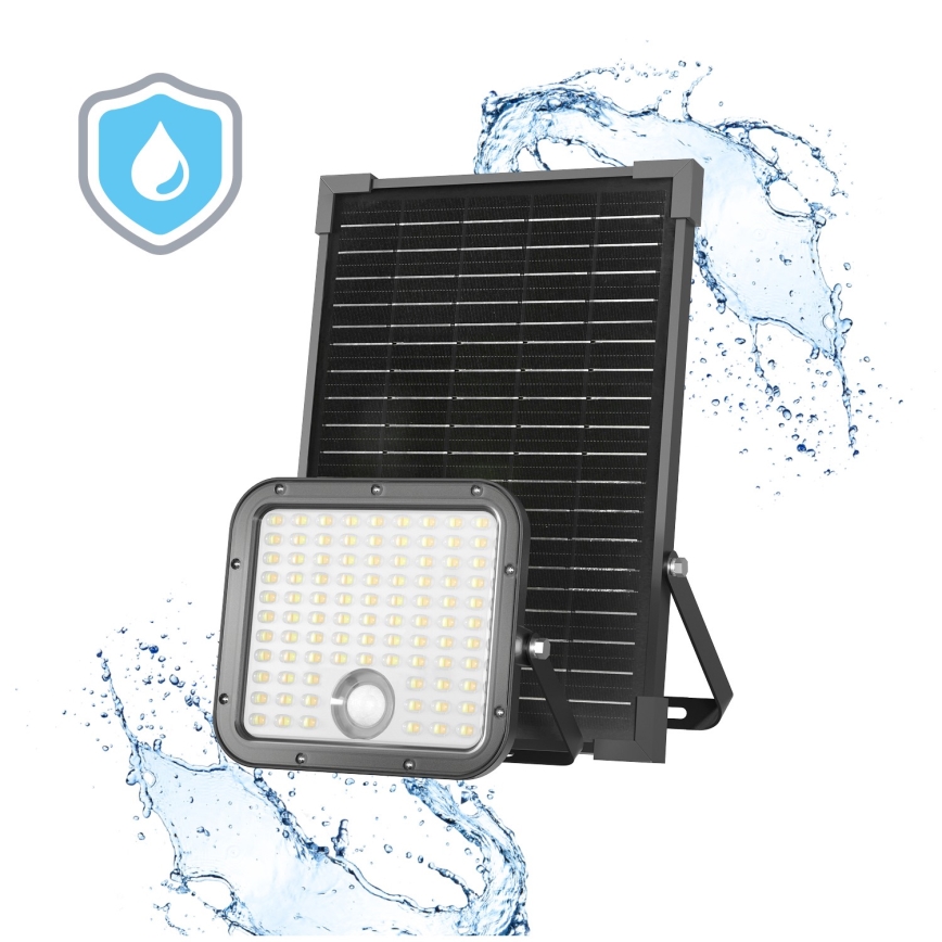 LED da esterno solare per riflettore con sensore LED/30W/6,4V IP65 3000/4000K + telecomando