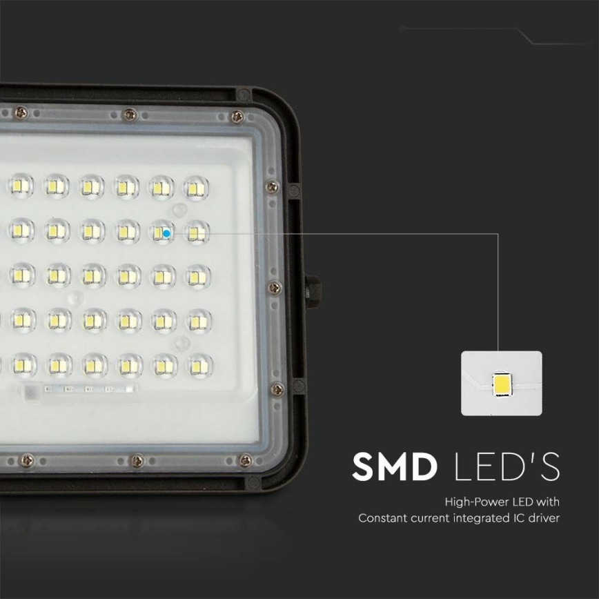 LED da esterno dimmerabile solare per riflettore LED/10W/3,2V IP65 4000K nero + telecomando