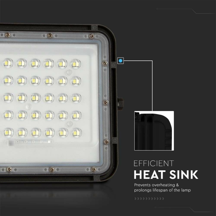 LED da esterno dimmerabile solare per riflettore LED/10W/3,2V IP65 4000K nero + telecomando