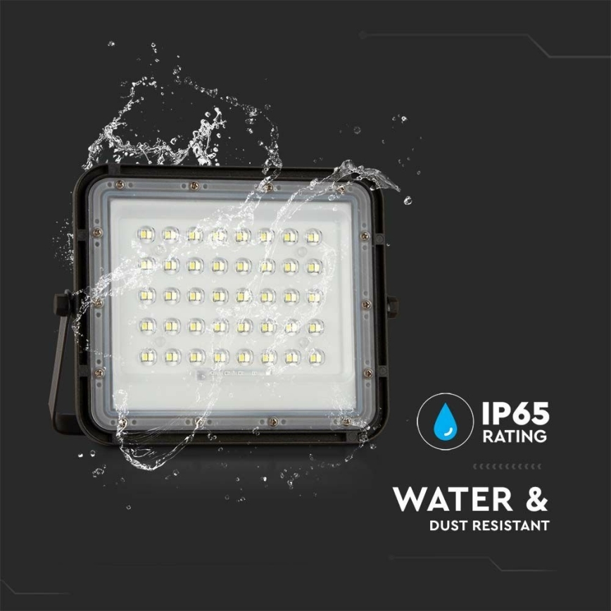 LED da esterno dimmerabile solare per riflettore LED/10W/3,2V IP65 4000K nero + telecomando