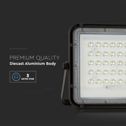 LED da esterno dimmerabile solare per riflettore LED/10W/3,2V IP65 4000K nero + telecomando