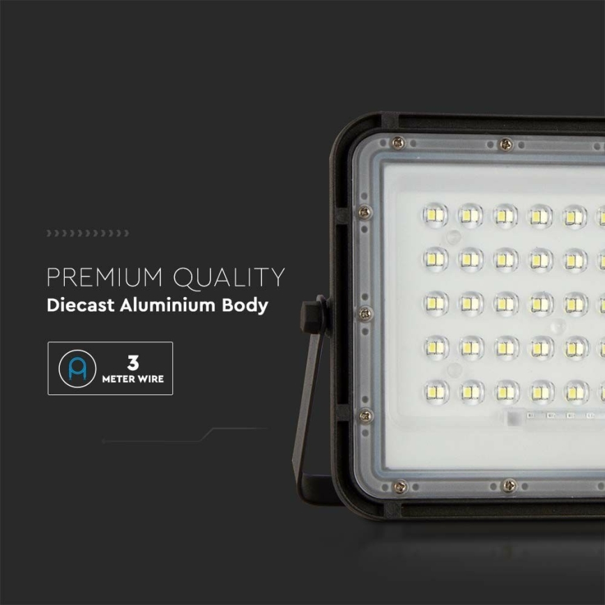 LED da esterno dimmerabile solare per riflettore LED/10W/3,2V IP65 4000K nero + telecomando