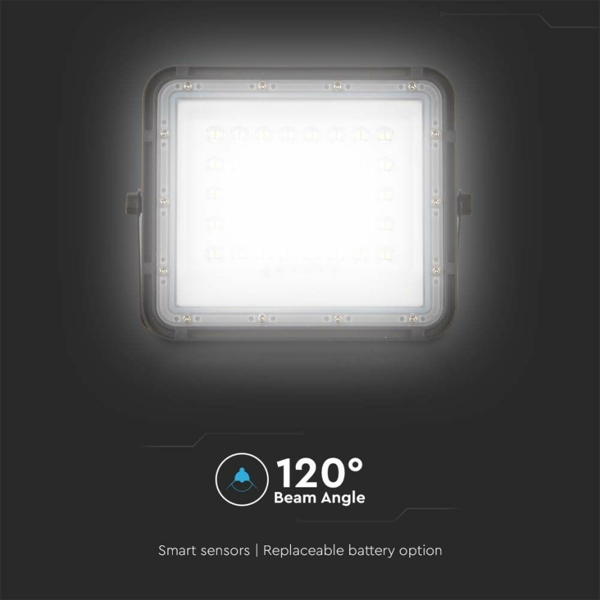 LED da esterno dimmerabile solare per riflettore LED/10W/3,2V IP65 4000K nero + telecomando
