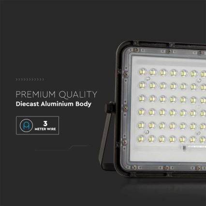 LED da esterno dimmerabile solare per riflettore LED/15W/3,2V IP65 4000K nero + telecomando