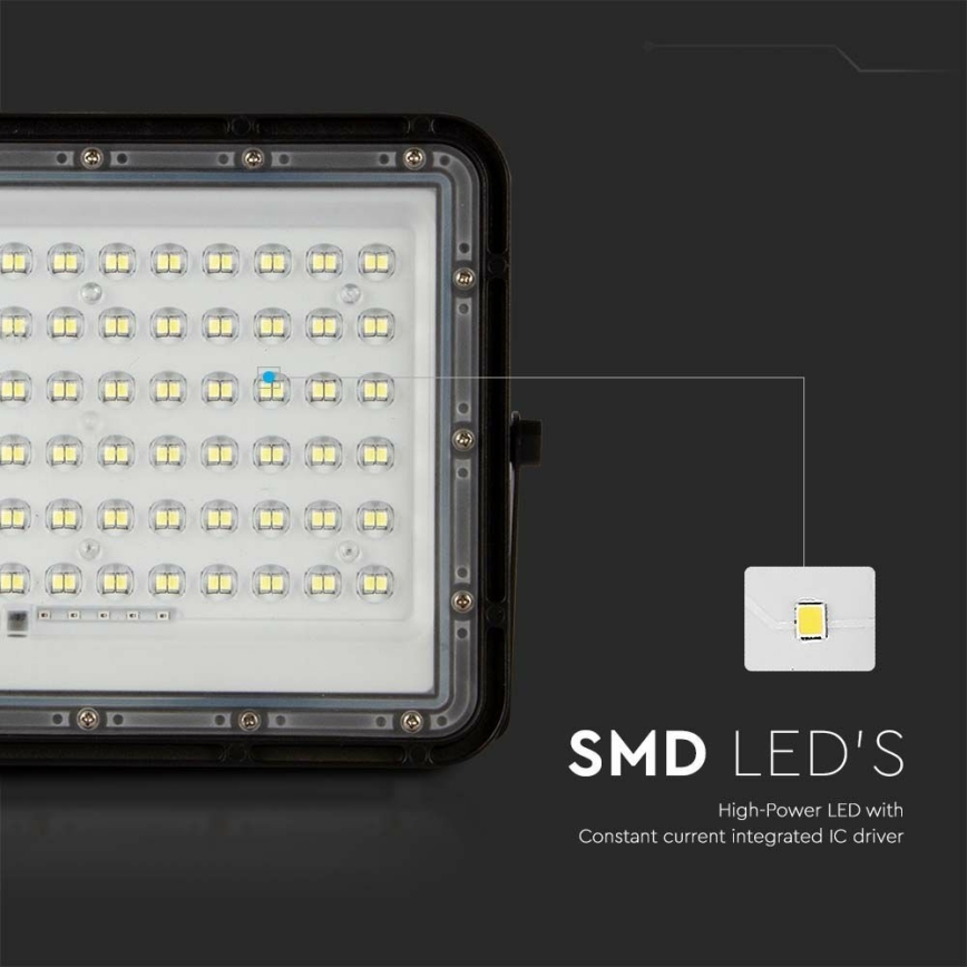 LED da esterno dimmerabile solare per riflettore LED/15W/3,2V IP65 6400K nero + telecomando