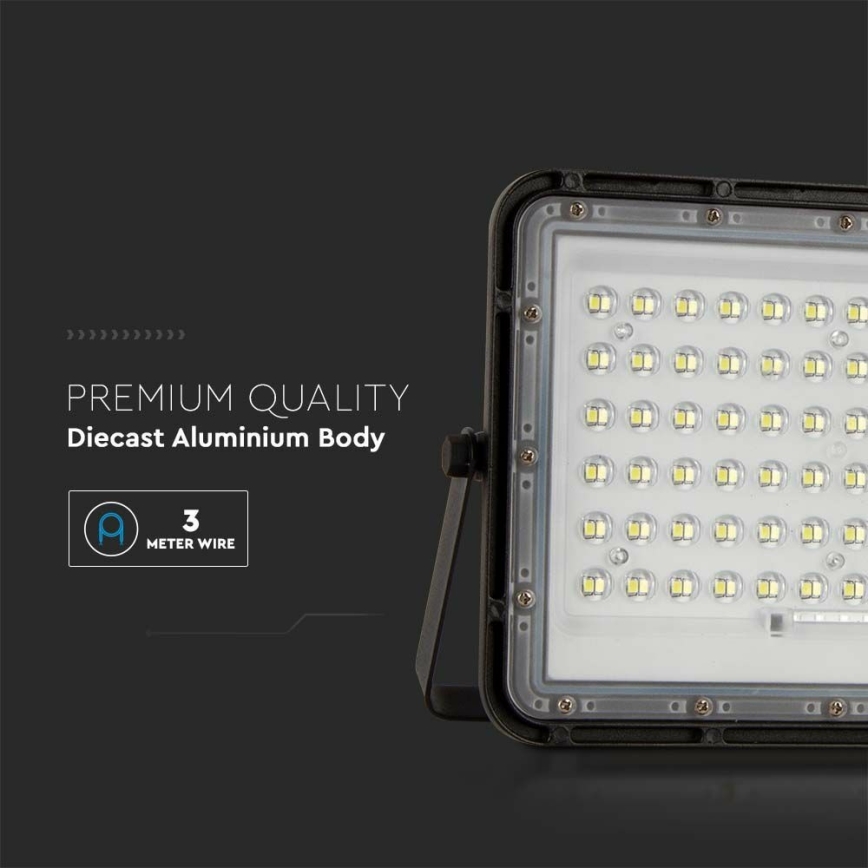 LED da esterno dimmerabile solare per riflettore LED/15W/3,2V IP65 6400K nero + telecomando