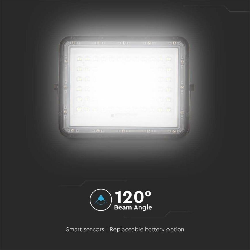 LED da esterno dimmerabile solare per riflettore LED/15W/3,2V IP65 6400K nero + telecomando