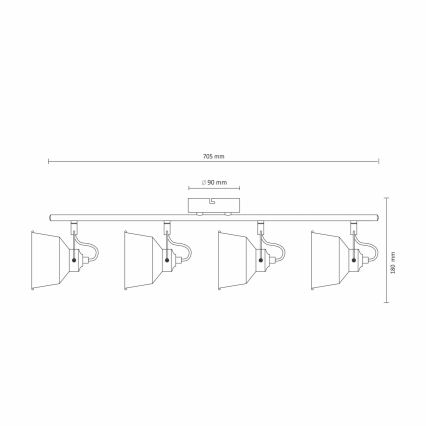 LED Deckenleuchte 4xE14/8W/230V