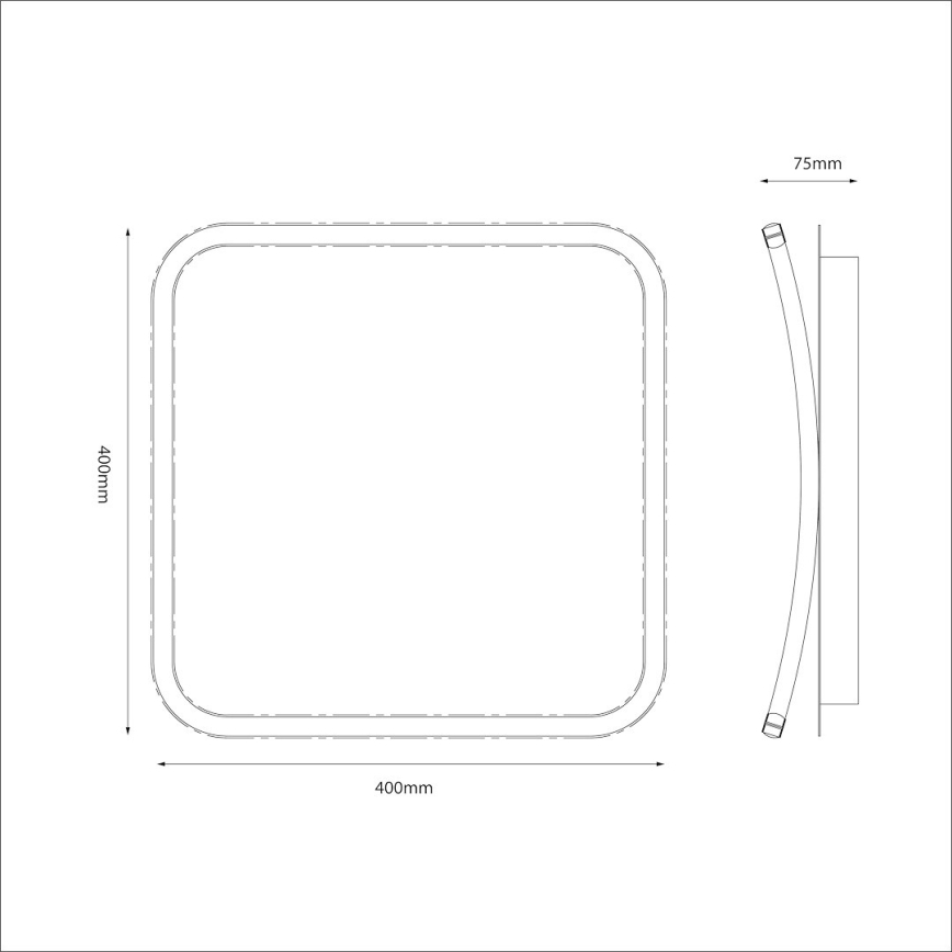 LED Deckenleuchte CALI LED/30W/230V 40x40 cm schwarz
