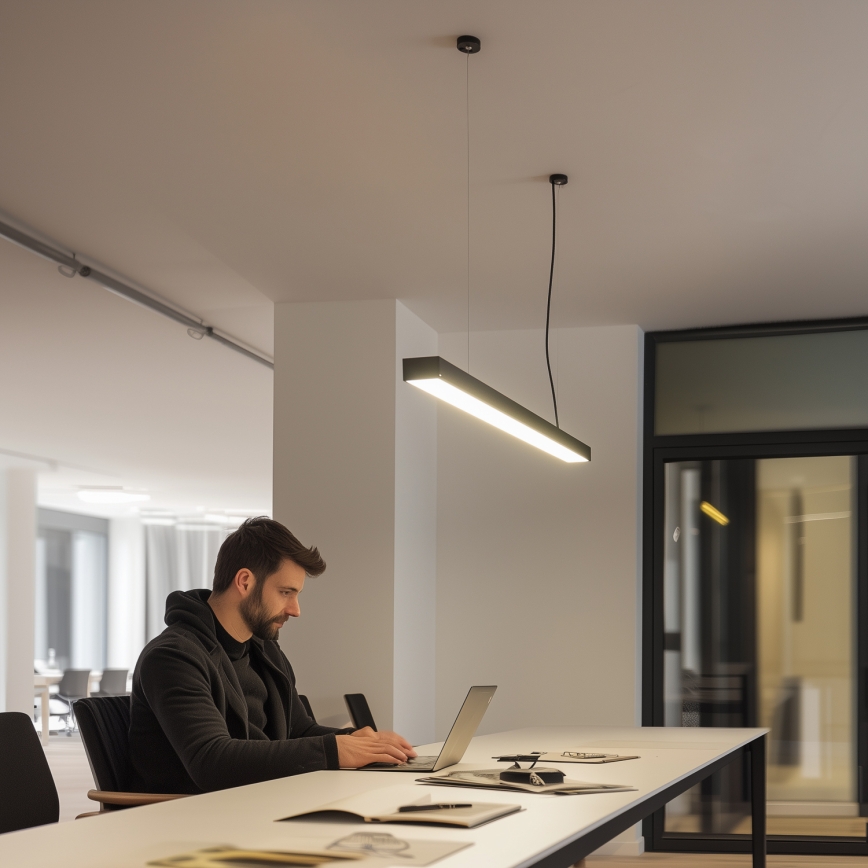 LED Deckenaufbau-Hängeleuchte CYNIDECO LED/45W/230V 4000K Schwarz